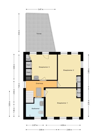 Floorplan - Hoofdkade 79, 9561 JK Ter Apel